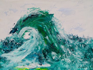 Schilderij getiteld "La vague" door Eveline Ghironi (khava), Origineel Kunstwerk, Anders