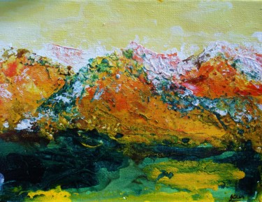 Painting titled "La vallée" by Eveline Ghironi (khava), Original Artwork