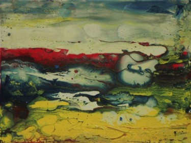 Pintura titulada "ciel du soir au des…" por Eveline Ghironi (khava), Obra de arte original, Oleo