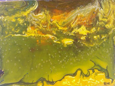 Pittura intitolato "paysage lunaire" da Eveline Ghironi (khava), Opera d'arte originale, Olio