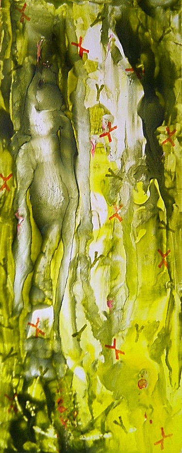 Картина под названием "Empreintes chromoso…" - Eveline Ghironi (khava), Подлинное произведение искусства, Витражная роспись