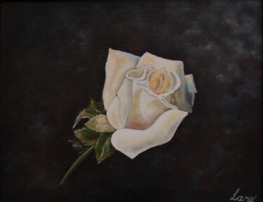 Painting titled "A Rose" by Lara, Original Artwork, Oil