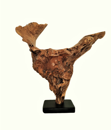 Skulptur mit dem Titel "On wings of hope! A…" von Lara Shabelnik, Original-Kunstwerk, Holz