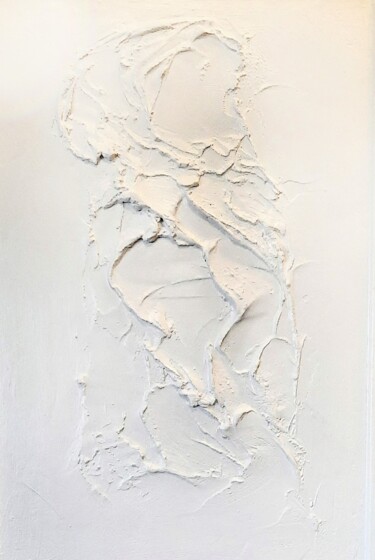 ""Stranger" wall scu…" başlıklı Heykel Lara Shabelnik tarafından, Orijinal sanat, Çimento Ahşap panel üzerine monte edilmiş