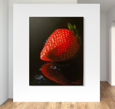 Painting titled "Strawberry ." by Lara Wasiljewa, Original Artwork, Oil