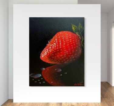 Painting titled "Seductive Strawberr…" by Lara Wasiljewa, Original Artwork, Oil