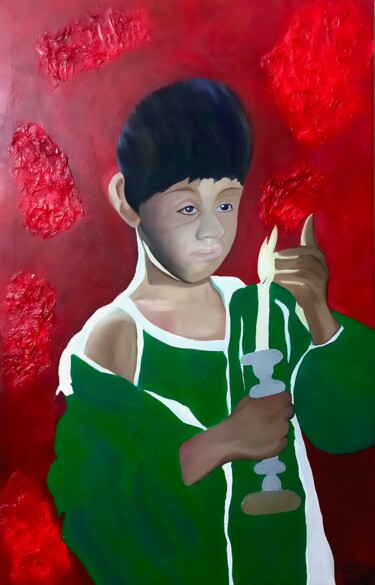Malerei mit dem Titel "Afflicted" von Laraib Zeeshan Chaudhary, Original-Kunstwerk, Acryl