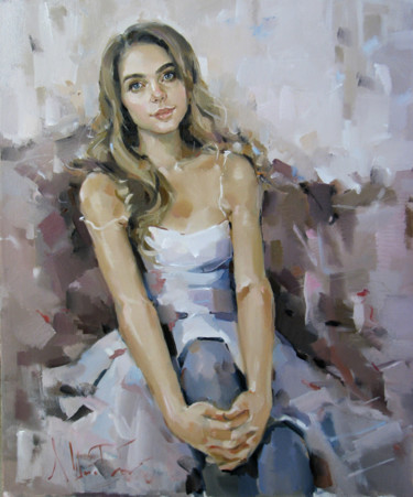 Painting titled "Ольга" by Larisa Shigorina, Original Artwork, Oil