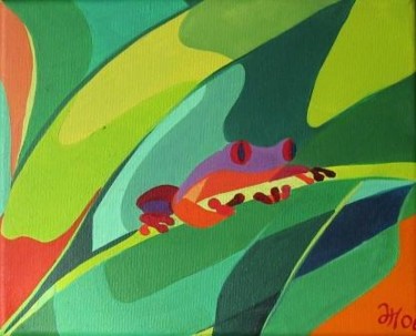 Peinture intitulée "Tchembé red" par Lara Meissirel, Œuvre d'art originale, Huile