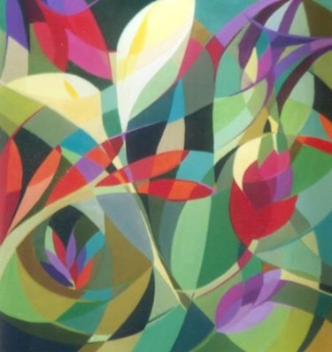 Peinture intitulée "Tropical Flowers" par Lara Meissirel, Œuvre d'art originale