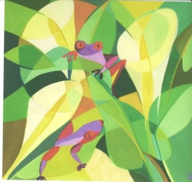 Peinture intitulée "Frogs" par Lara Meissirel, Œuvre d'art originale