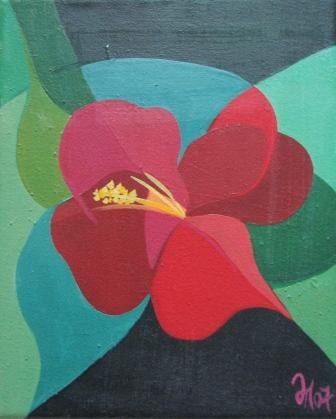 Peinture intitulée ""Flower alone 2"" par Lara Meissirel, Œuvre d'art originale, Huile
