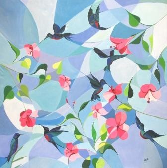 Peinture intitulée "Spring Swing" par Lara Meissirel, Œuvre d'art originale, Huile