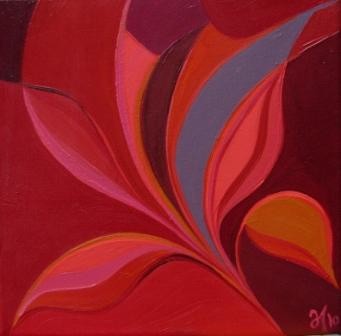 Peinture intitulée "Flower flame" par Lara Meissirel, Œuvre d'art originale