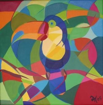 Peinture intitulée "Lonely Toucan" par Lara Meissirel, Œuvre d'art originale