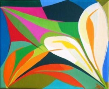 Peinture intitulée "Tropical Flowers 6" par Lara Meissirel, Œuvre d'art originale, Huile