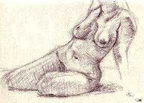 Dessin intitulée "nue" par Christelle Lardier, Œuvre d'art originale, Autre