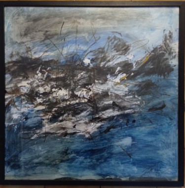 Painting titled "Orage sur Lure" by Marc Emeric, Original Artwork, Acrylic Mounted on Plexiglass
