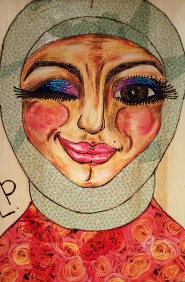 Malerei mit dem Titel "Arabische Frau zwin…" von Lari Peters, Original-Kunstwerk, Pastell