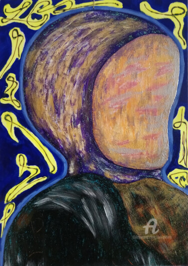 Painting titled "Astronaut 3019" by Lari Peters, Original Artwork, Acrylic