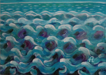 Peinture intitulée "Die Wellen" par Lari Peters, Œuvre d'art originale, Acrylique