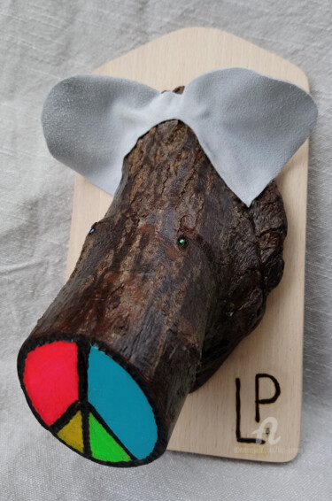 雕塑 标题为“Känguru mit pazifis…” 由Lari Peters, 原创艺术品, 木