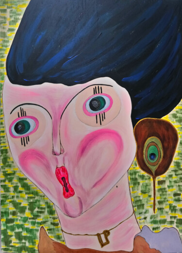 Malerei mit dem Titel "Die Sängerin" von Lari Peters, Original-Kunstwerk, Acryl