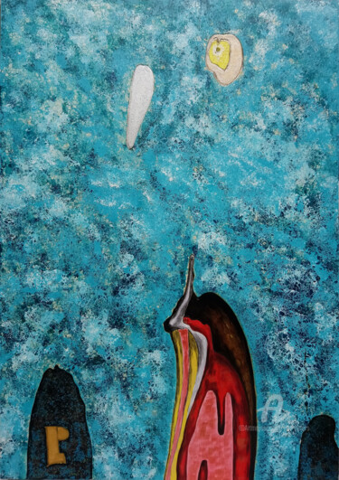 Картина под названием "Der Pinguin" - Lari Peters, Подлинное произведение искусства, Акрил