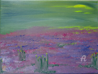 Malerei mit dem Titel "Die Blumenwiese" von Lari Peters, Original-Kunstwerk, Acryl
