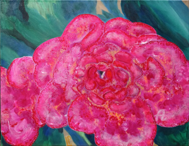 Painting titled "Die aufgehende Rose…" by Lari Peters, Original Artwork, Acrylic