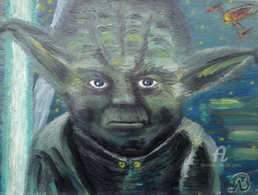 Peinture intitulée "Yoda" par Lari Peters, Œuvre d'art originale, Huile