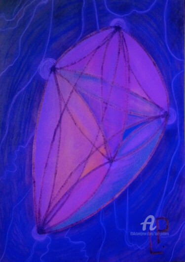 Malerei mit dem Titel "Geometrische Figure…" von Lari Peters, Original-Kunstwerk, Pastell
