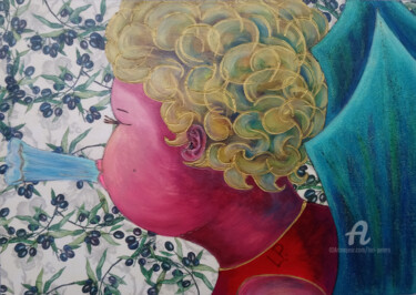 Malerei mit dem Titel "Der Engel 2" von Lari Peters, Original-Kunstwerk, Acryl