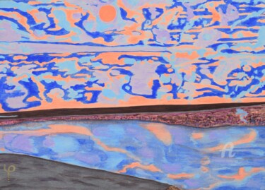 Malerei mit dem Titel "Die magische Landsc…" von Lari Peters, Original-Kunstwerk, Acryl