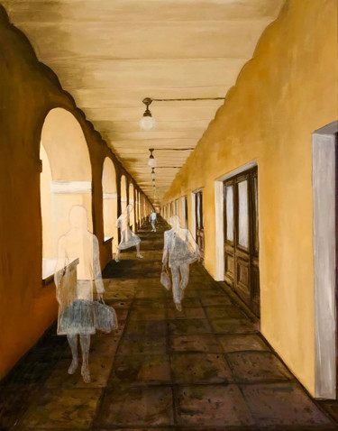 Painting titled "Guest hall at perio…" by Larisa Astakhova, Original Artwork, Acrylic