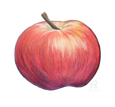 Dibujo titulada "Apple illustration…" por Larisa Berzina, Obra de arte original, Lápiz