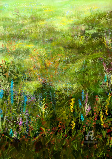 Digital Arts titled "Summer color shades…" by Larisa Berzina, Original Artwork, Digital Painting
