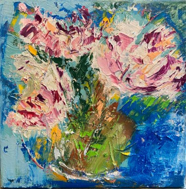 Painting titled "Bouquet of flowers…" by Larisa Bogdanova, Original Artwork, Oil
