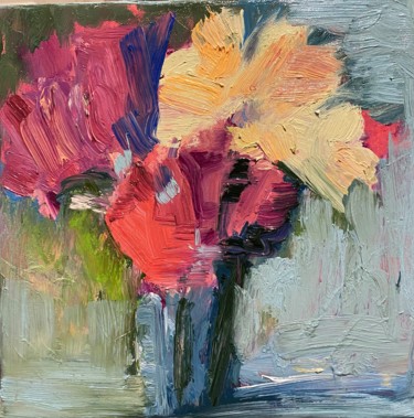 Painting titled "Bouquet of yellow a…" by Larisa Bogdanova, Original Artwork, Oil