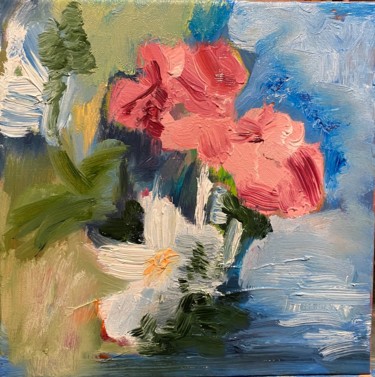 Painting titled "Bouquet of flowers.…" by Larisa Bogdanova, Original Artwork, Oil