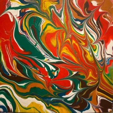 Painting titled "Bright acrylic pain…" by Larisa Bogdanova, Original Artwork, Acrylic