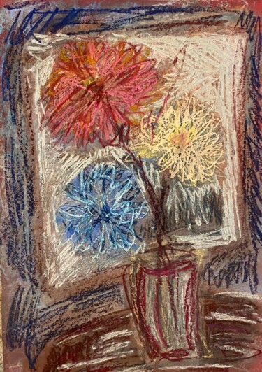 Painting titled "Flowers at the wind…" by Larisa Bogdanova, Original Artwork, Pastel