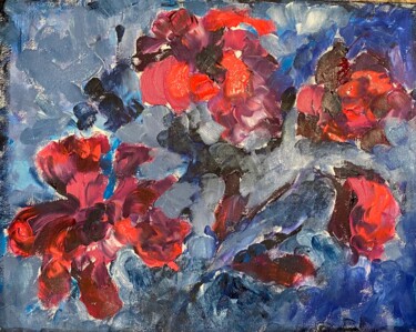 Painting titled "Яркие летние цветы…" by Larisa Bogdanova, Original Artwork, Acrylic