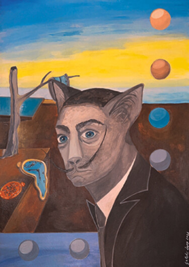 Malerei mit dem Titel "Dalí" von Larisa Galetii, Original-Kunstwerk, Acryl