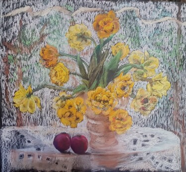 Painting titled "Yellow" by Larisa Ivanova, Original Artwork, Pastel