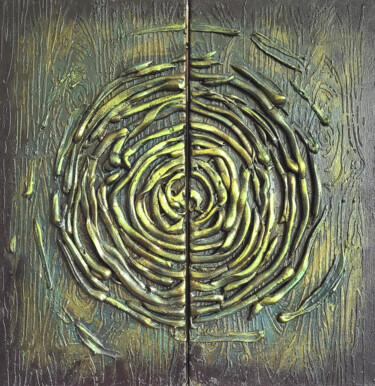 Peinture intitulée "Doors for your desi…" par Larisa Khudushina, Œuvre d'art originale, Ciment Monté sur Châssis en bois
