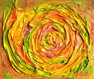 Pintura intitulada ""Rose of the world.…" por Larisa Khudushina, Obras de arte originais, Acrílico Montado em Armação em mad…