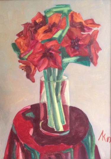 绘画 标题为“Красные цветы” 由Larisa Kucherenko, 原创艺术品, 油