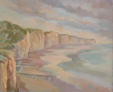 Painting titled "Normandy coast ll" by Larisa Kucherenko, Original Artwork, Oil