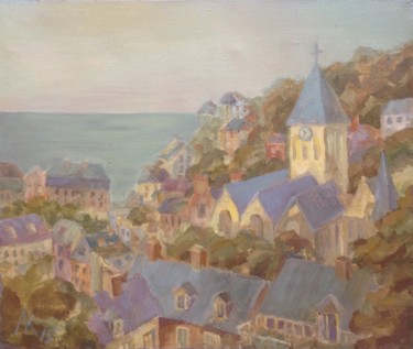 Painting titled "Normandy coast lll" by Larisa Kucherenko, Original Artwork, Oil